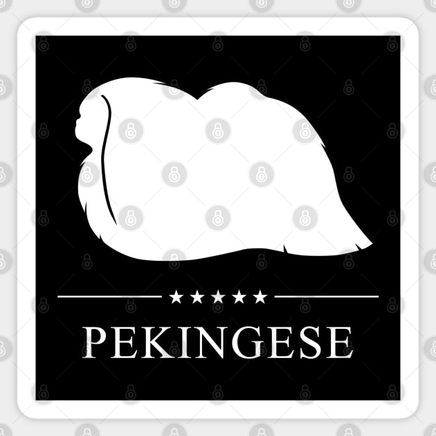 Pekingese Dog White Silhouette Sticker by millersye